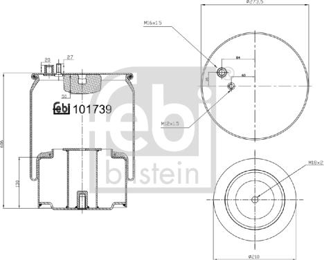 Febi Bilstein 101739 - Кожух пневматической рессоры parts5.com