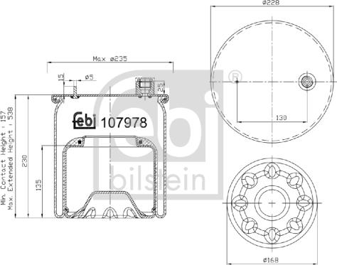 Febi Bilstein 107978 - Кожух пневматической рессоры parts5.com