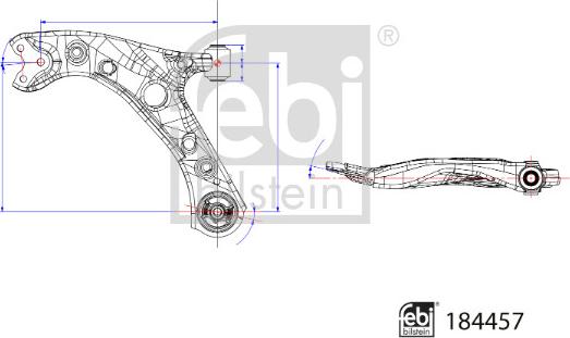 Febi Bilstein 184457 - Рычаг подвески колеса parts5.com