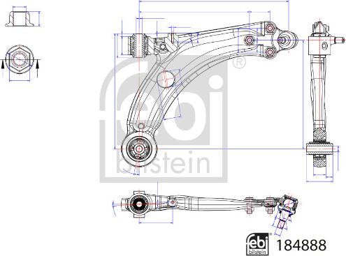 Febi Bilstein 184888 - Рычаг подвески колеса parts5.com