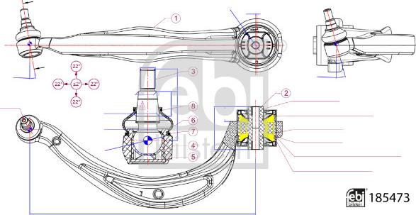 Febi Bilstein 185473 - Рычаг подвески колеса parts5.com