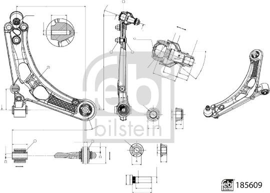 Febi Bilstein 185609 - Рычаг подвески колеса parts5.com