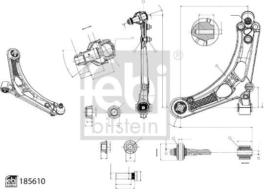 Febi Bilstein 185610 - Рычаг подвески колеса parts5.com