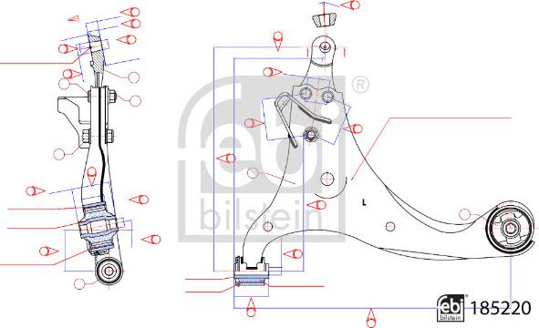 Febi Bilstein 185220 - Рычаг подвески колеса parts5.com