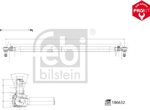 Febi Bilstein 186632 - Поперечная рулевая тяга parts5.com