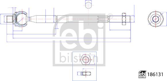 Febi Bilstein 186131 - Осевой шарнир, рулевая тяга parts5.com