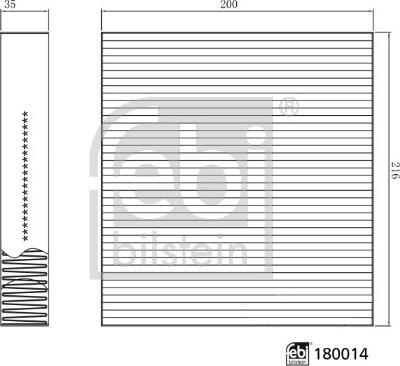 Febi Bilstein 180014 - Фильтр воздуха в салоне parts5.com