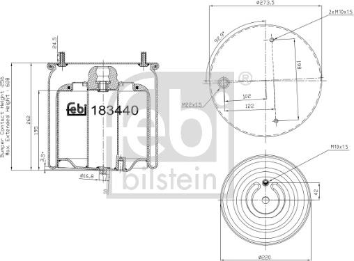 Febi Bilstein 183440 - Кожух пневматической рессоры parts5.com