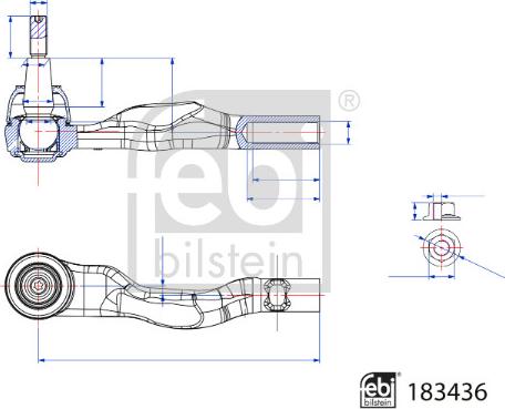 Febi Bilstein 183436 - Наконечник рулевой тяги, шарнир parts5.com