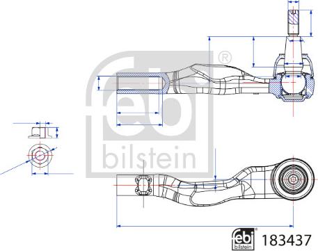 Febi Bilstein 183437 - Наконечник рулевой тяги, шарнир parts5.com