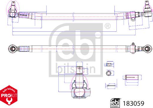 Febi Bilstein 183059 - Поперечная рулевая тяга parts5.com