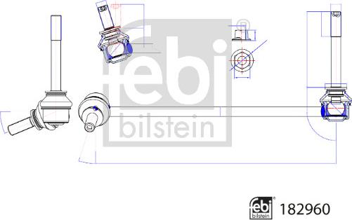 Febi Bilstein 182960 - Тяга / стойка, стабилизатор parts5.com