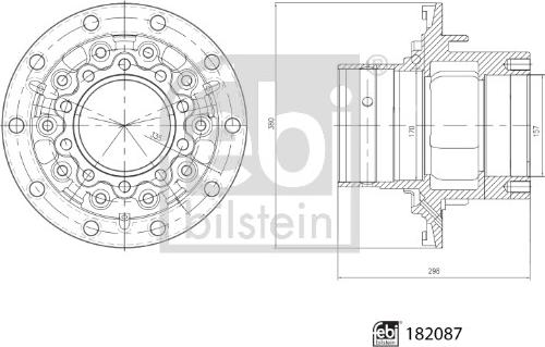 Febi Bilstein 182087 - Ступица колеса, поворотный кулак parts5.com