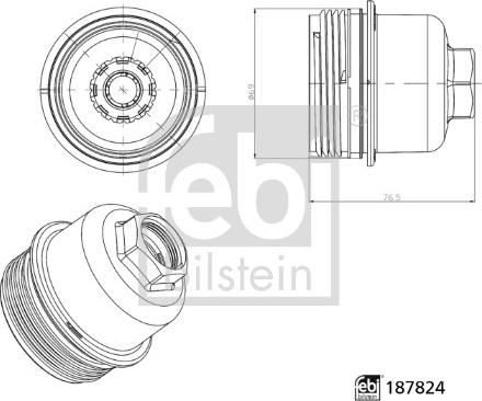 Febi Bilstein 187824 - Крышка, корпус масляного фильтра parts5.com