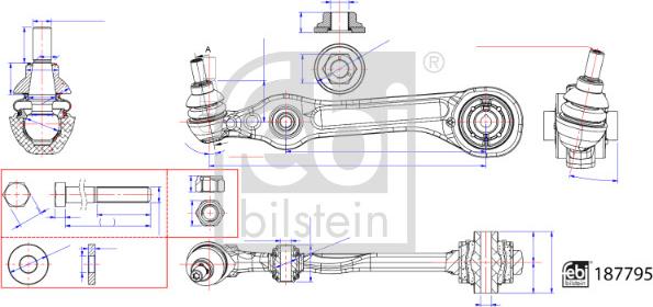 Febi Bilstein 187795 - Рычаг подвески колеса parts5.com