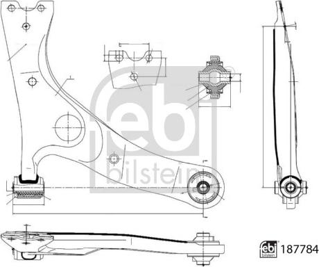 Febi Bilstein 187784 - Рычаг подвески колеса parts5.com