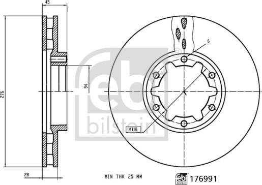 Febi Bilstein 176991 - Тормозной диск parts5.com