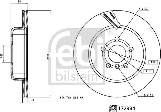 Febi Bilstein 172984 - Тормозной диск parts5.com