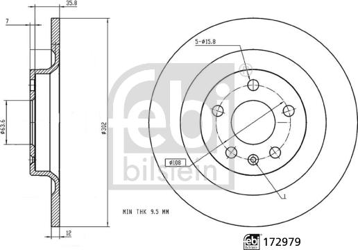 Febi Bilstein 172979 - Тормозной диск parts5.com