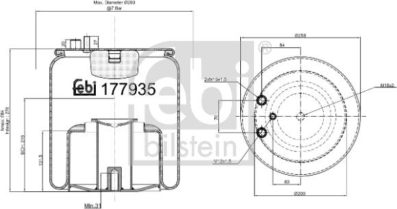 Febi Bilstein 177935 - Кожух пневматической рессоры parts5.com