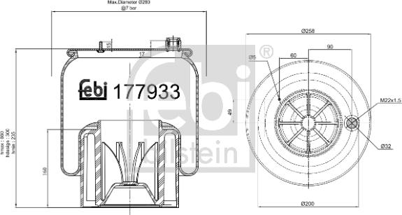 Febi Bilstein 177933 - Кожух пневматической рессоры parts5.com