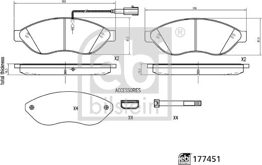 Febi Bilstein 177451 - Тормозные колодки, дисковые, комплект parts5.com