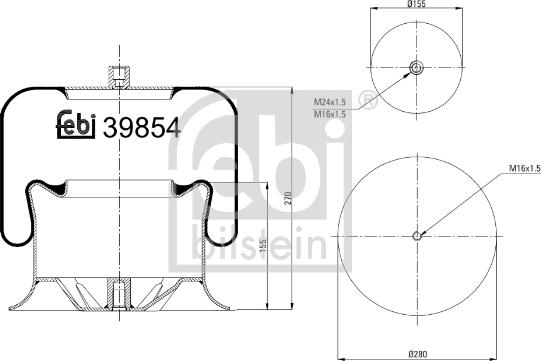 Febi Bilstein 39854 - Кожух пневматической рессоры parts5.com