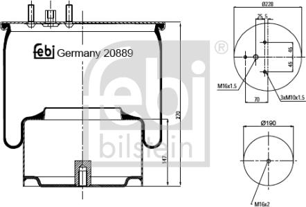 Febi Bilstein 20889 - Кожух пневматической рессоры parts5.com