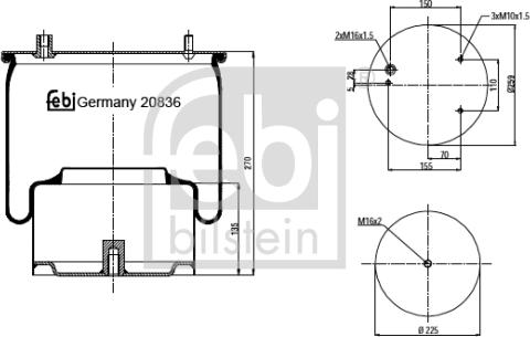 Febi Bilstein 20836 - Кожух пневматической рессоры parts5.com