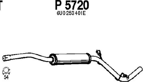 Fenno P5720 - Средний глушитель выхлопных газов parts5.com