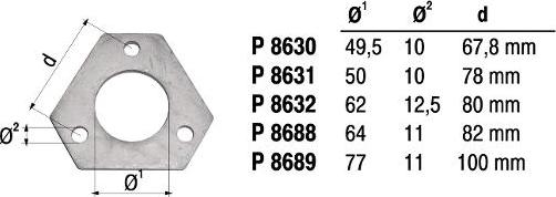 Fenno P8632 - Фланец, труба выхлопного газа parts5.com