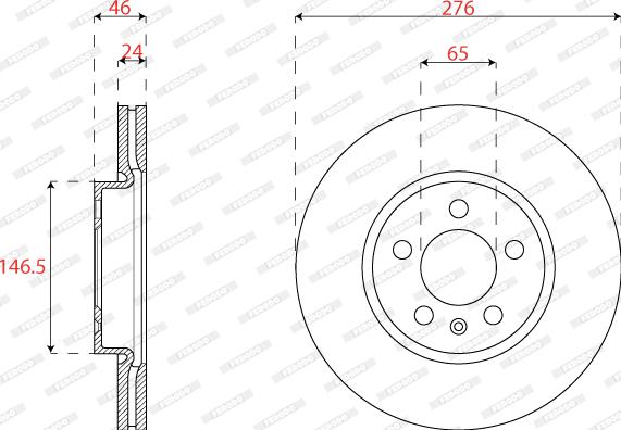 Ferodo DDF2664C - Тормозной диск parts5.com