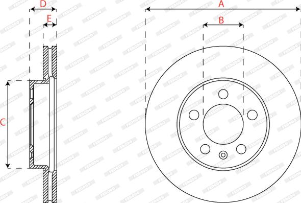 Ferodo DDF2663C - Тормозной диск parts5.com