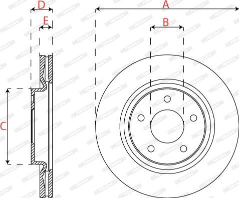 Ferodo DDF2099C - Тормозной диск parts5.com