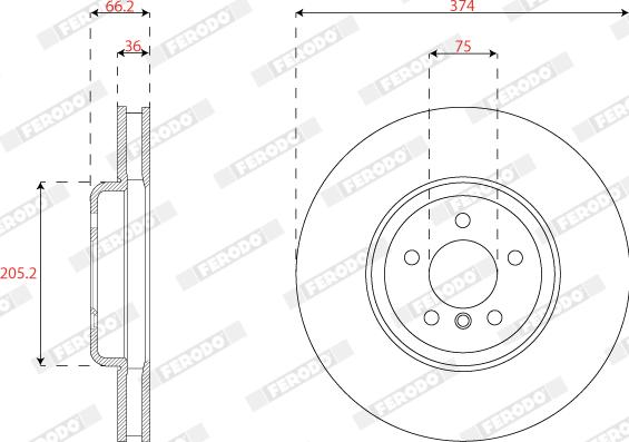 Ferodo DDF2042LC-1 - Тормозной диск parts5.com