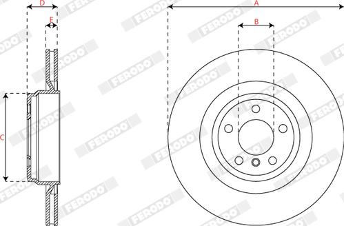 Ferodo DDF2036C-1 - Тормозной диск parts5.com