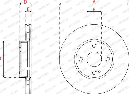 Ferodo DDF2861C - Тормозной диск parts5.com