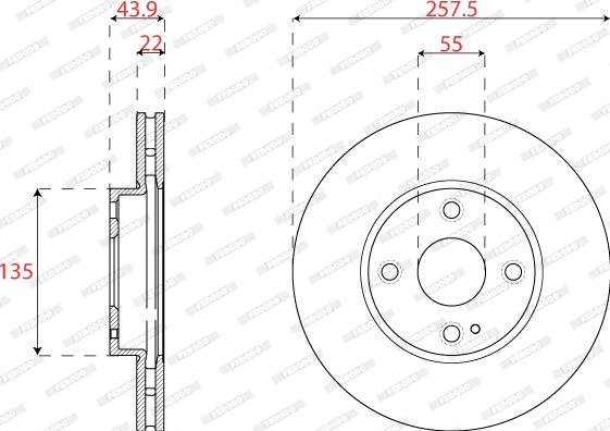 Ferodo DDF2861C - Тормозной диск parts5.com