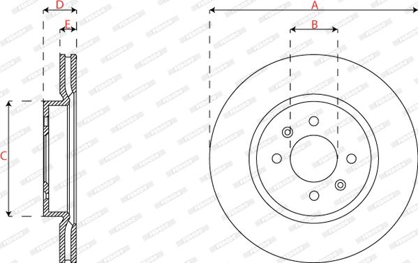 Ferodo DDF2819C - Тормозной диск parts5.com