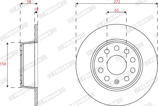 Ferodo DDF2825C - Тормозной диск parts5.com