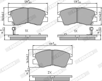 Ferodo FDB556 - Тормозные колодки, дисковые, комплект parts5.com