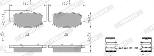 Ferodo FDB5197 - Тормозные колодки, дисковые, комплект parts5.com