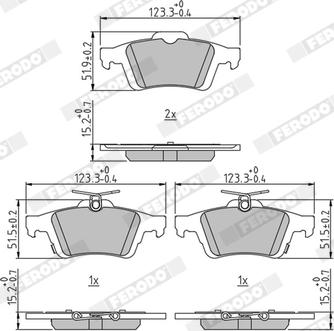 Ferodo FDB5245 - Тормозные колодки, дисковые, комплект parts5.com