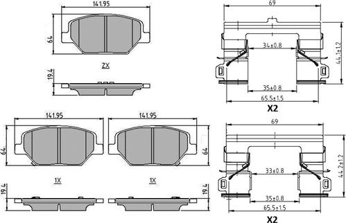 Ferodo FDB5214 - Тормозные колодки, дисковые, комплект parts5.com