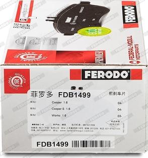 Ferodo FDB1499 - Тормозные колодки, дисковые, комплект parts5.com