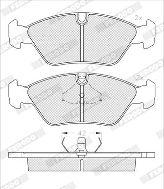 Ferodo FDB256 - Тормозные колодки, дисковые, комплект parts5.com