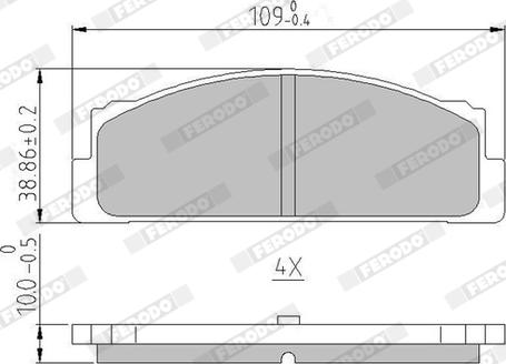 Ferodo FDB22 - Тормозные колодки, дисковые, комплект parts5.com