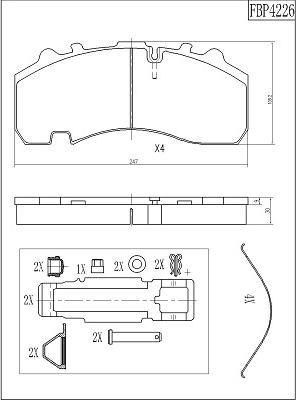 Schmitz Cargobull 1182446 S1 - Тормозные колодки, дисковые, комплект parts5.com