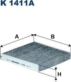 Filtron K 1411A - Фильтр воздуха в салоне parts5.com