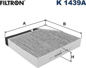 Filtron K 1439A - Фильтр воздуха в салоне parts5.com